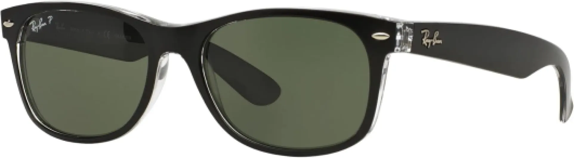 Ray-Ban - Lunettes de Soleil RB2132 New Wayfarer Wayfarer 52 mm 55 mm Couleur de Monture: Noir/Verres:vert(polarized Green Classic G-15)