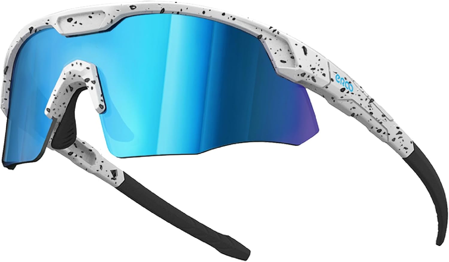 S598 Lunettes de soleil de cyclisme enveloppantes pour hommes et femmes, course à pied, randonnée, sports de plein air S598 Blanc / Points / Bleu Blanc