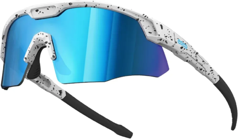 S598 Lunettes de soleil de cyclisme enveloppantes pour hommes et femmes, course à pied, randonnée, sports de plein air S598 Blanc / Points / Bleu Blanc