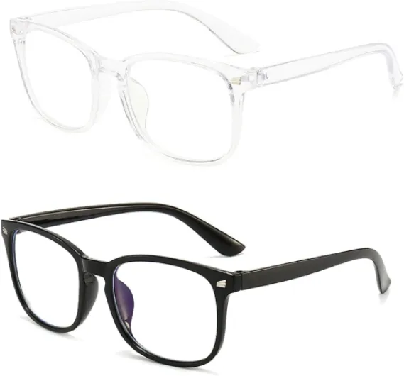 2 paires de lunettes de lumière bleue, lunettes de blocage de la lumière bleue, lunettes bue Light, fausses lunettes, lunettes de lumière bleue pour les femmes, lunettes de lumière bleue pour