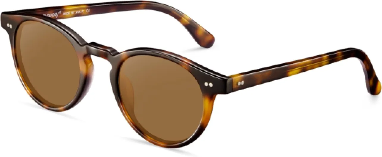 Ronde Lunettes de Soleil Femmes Polarisées Catégorie 3 Petit Visage Vintage Rétro U400 Lunettes AV206 A3-monture: Marron, Lentilles: Marron