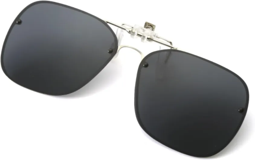 Clip Solaire pour Lunettes De Vue, Clip Lunettes de Soleil Polarisées pour Femme Homme Lunettes de Soleil Flip Up Anti Reflet UV400, 56mm Noir Gris