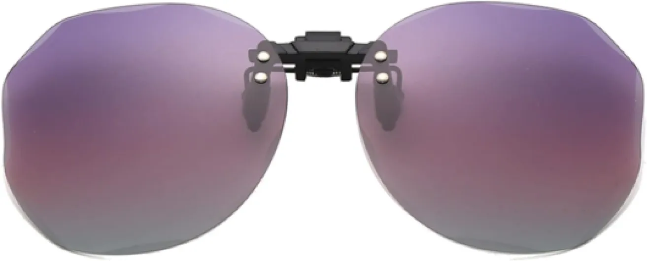 Clip Lunettes de Soleil Polarisées pour Femmes Hommes Sans Cadre Clip Solaire pour Lunettes De Vue Lunettes de Soleil Polarisées à Clipser Dégradé Violet