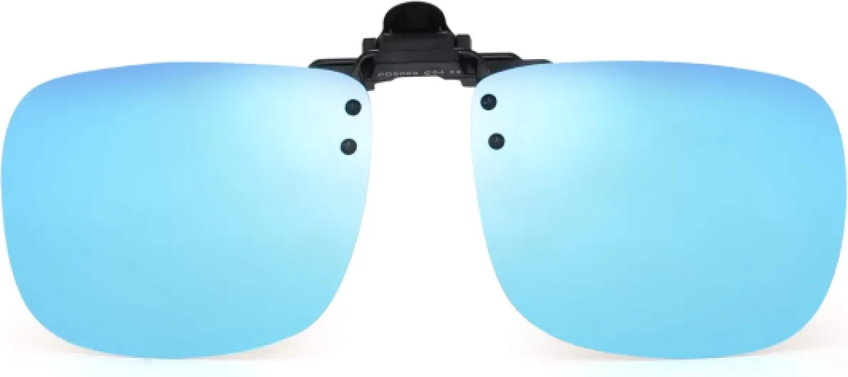 Polarisé Lunettes de Soleil Clip Lentille Flip Up Sans Cadre pour Lunettes de Vue Optique Bleu 58*45 Millimètres