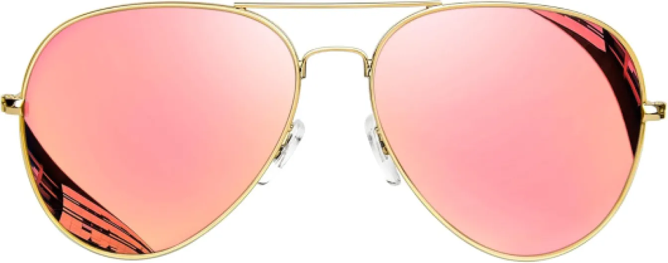 Lunettes de Soleil pour Homme et Femme Polarisées UV400 Lunette de Soleil en Alliage Al-Mg Premium Rétro Rose