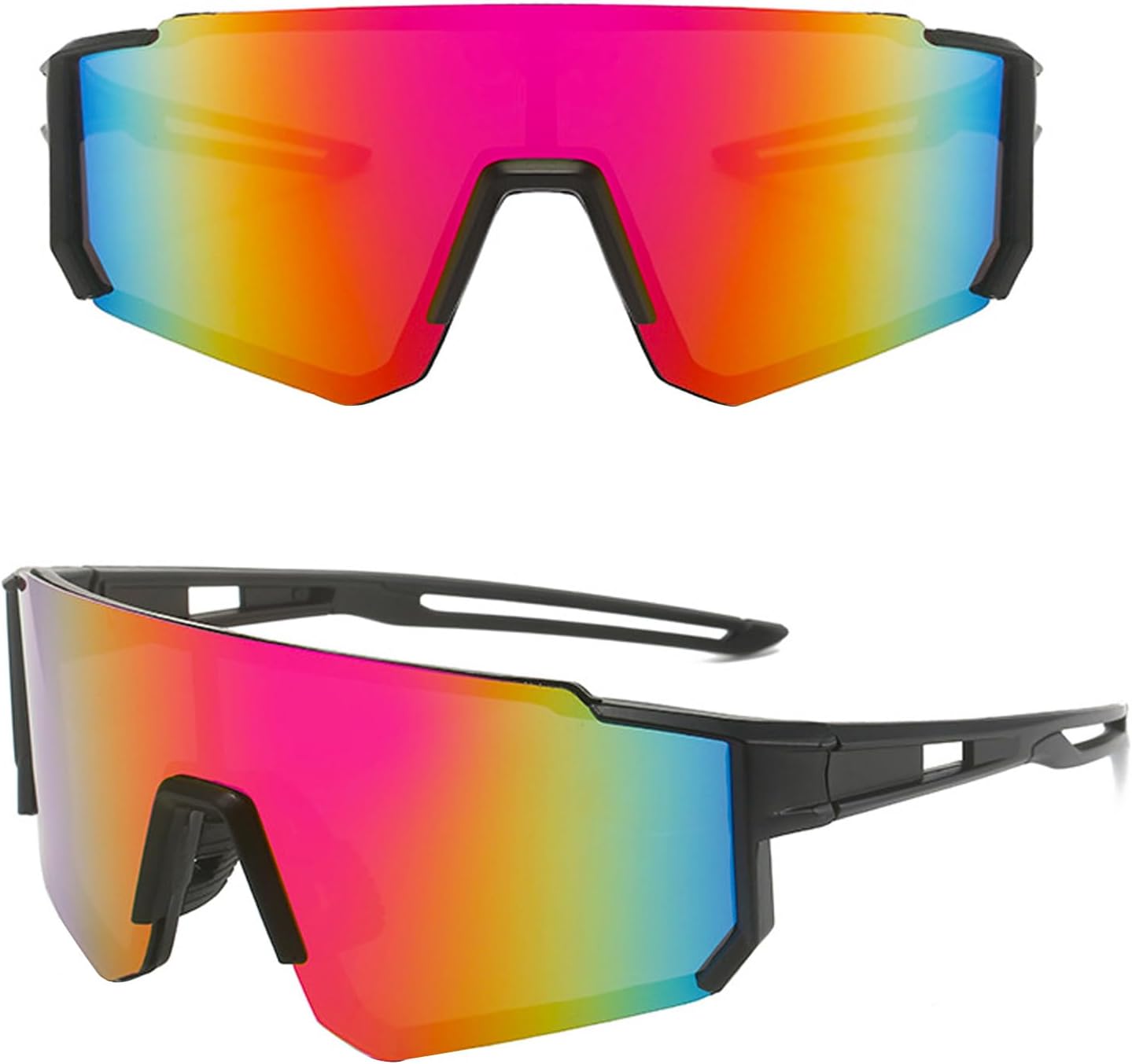 Lunette de Soleil Sport Polarisée, Lunettes de Cyclisme Homme Femme Cyclisme Lunette Protection UV400 Lunette de Soleil pour Course à Pied Cyclisme Pêche Conduite Golf Ski Color 1