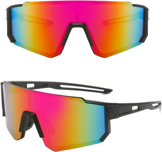 Lunette de Soleil Sport Polarisée, Lunettes de Cyclisme Homme Femme Cyclisme Lunette Protection UV400 Lunette de Soleil pour Course à Pied Cyclisme Pêche Conduite Golf Ski Color 1