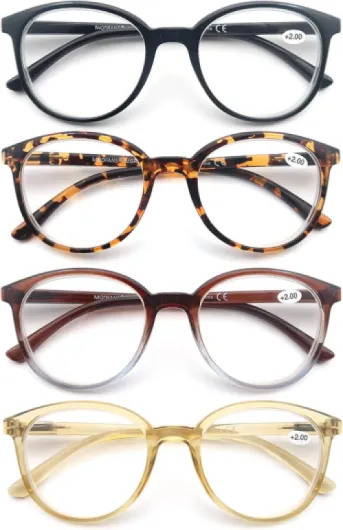MODFANS Lot de 4 Lunettes de Lecture Homme Femme +2.00 4 Couleur Melangee