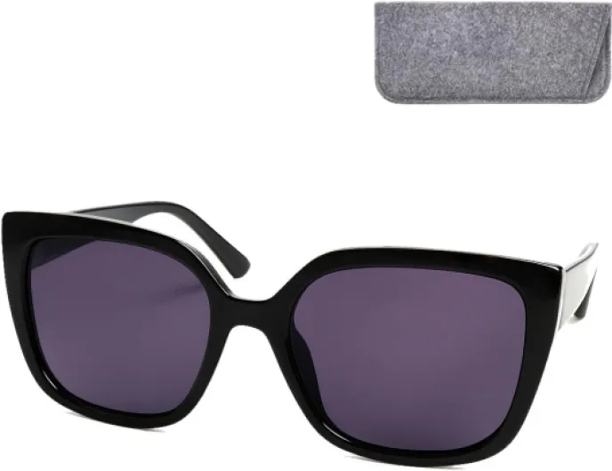 Lunettes de Soleil de Lecture Femme, Rétro Rectangulaire XL Grande, Forme Papillon ou Oversize Hexagonale, Monture Plastique Épaisse, Etui ou Boite, Lunettes de Lecture Large Femme Papillon Noir 1.5 Dioptres