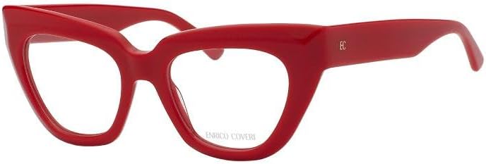 Enrico Coveri Lunettes de vue, ECV116, lunettes pour femme, monture de vue papillon Rouge