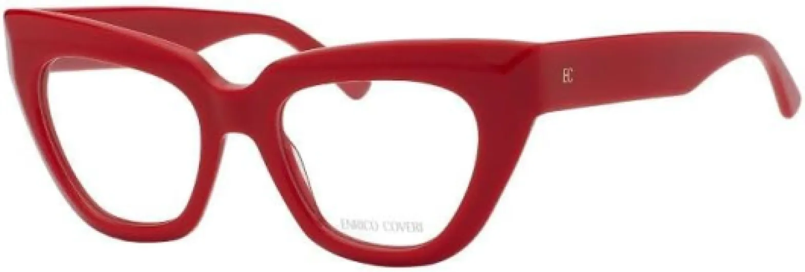Enrico Coveri Lunettes de vue, ECV116, lunettes pour femme, monture de vue papillon Rouge