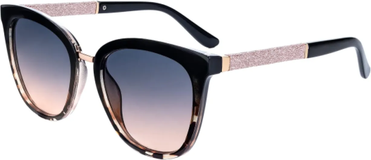 Lunettes de soleil Pour Femme Adulte Carré Mode Avec étui à lunettes 3ew463c4 Imprimé Havane Marron - Dégradé Rose Bleu