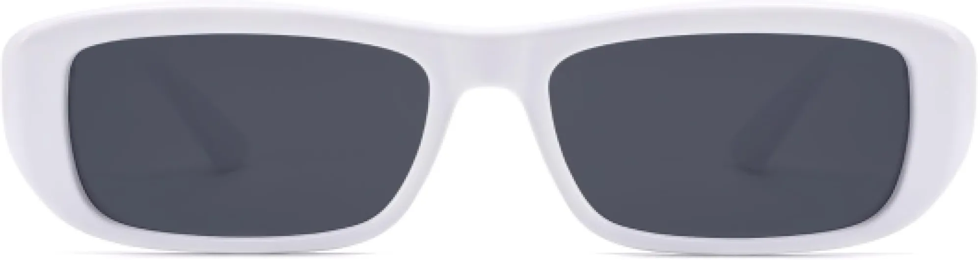 SJ2351 Lunettes de soleil rectangulaires polarisées rétro pour femme Coupe carrée UV400 Lunettes de soleil Blanc