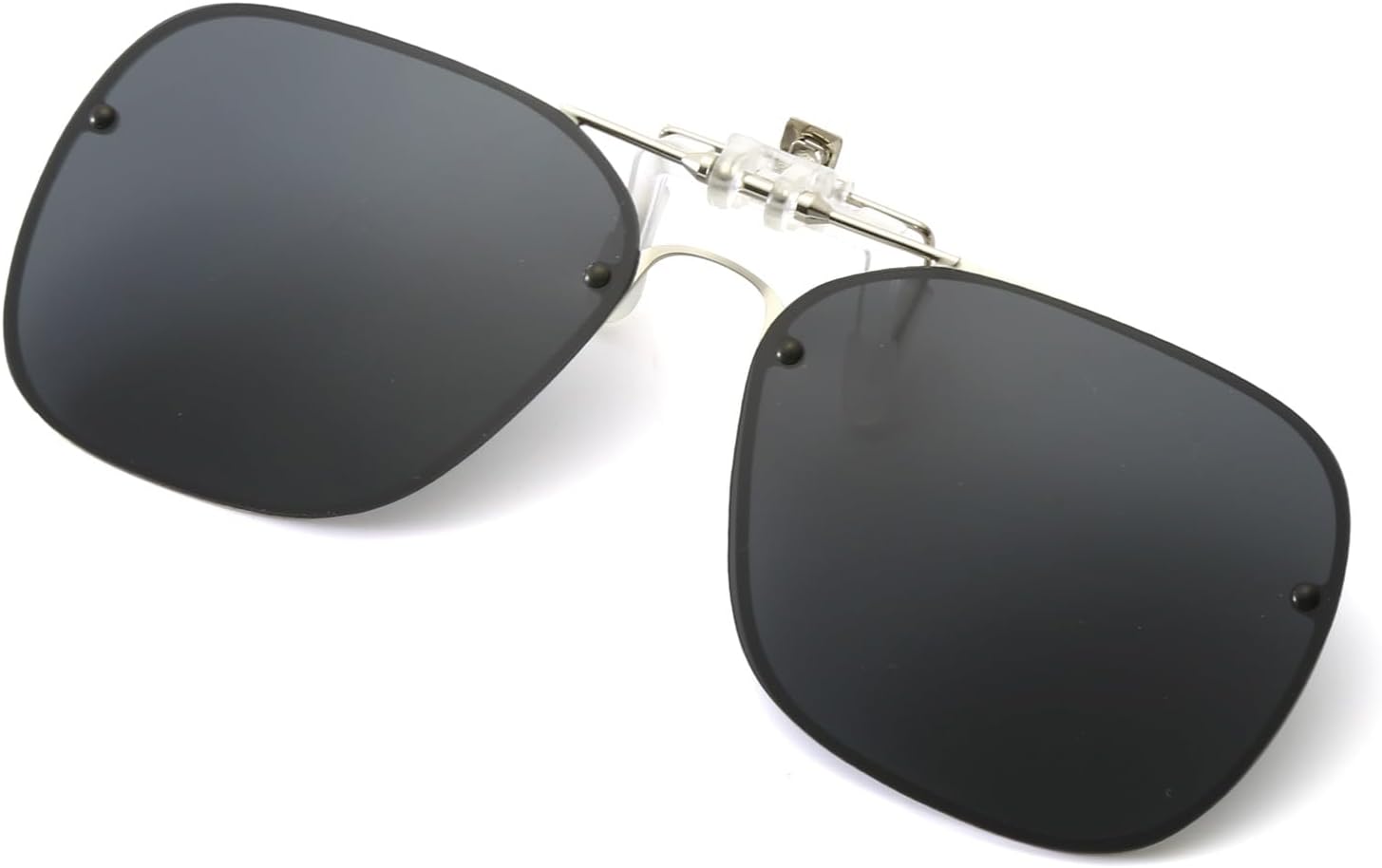 Clip Solaire pour Lunettes De Vue, Clip Lunettes de Soleil Polarisées pour Femme Homme Lunettes de Soleil Flip Up Anti Reflet UV400, 56mm Noir Gris