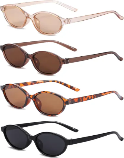 4 Plunettes de Soleil Ovales Rétro Pour Femmes Lunette de Soleil Femme Luxe Lunettes de Soleil Avec Protection UV Convient Pour le Shopping Les Voyages Vacances Prise de Photos Fête et D'autres Scènes