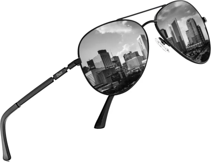 Nouveau Design Lunettes de soleil Classique Rétro Style Lunettes de Soleil Polarisées en Miroir Filtre Catégorie 3 CE 3025K Noir