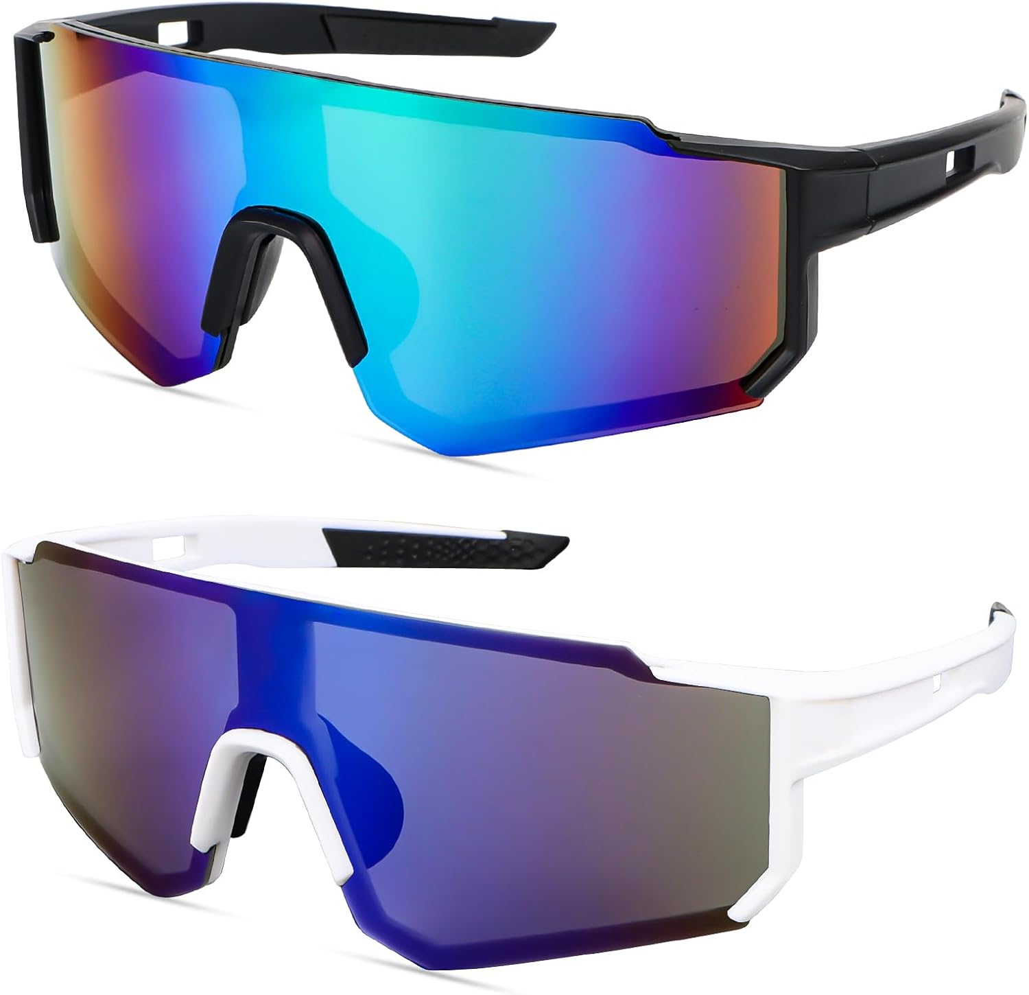 Lot de 2 lunettes de soleil polarisées pour homme et femme - Protection UV 400 - Coupe-vent - Protection contre le vent - Pour activités de plein air B