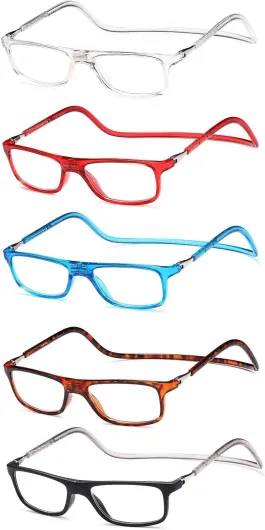 Lunettes 5 pack, Lunettes Loupe, Lunettes De Lecture Magnétique, Longueur RéGlable Lunette De Lecture Homme Femme, NV2904 5colori 3.5 x