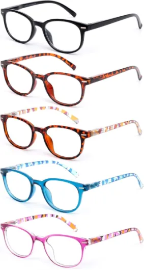 EFE Lunette de Lecture pour Homme et Femme, lunette de vue femme anti Lumiere Bleue, Ultra Leger et Confortable a Porter pour Adulte Multicolore 1.25 x