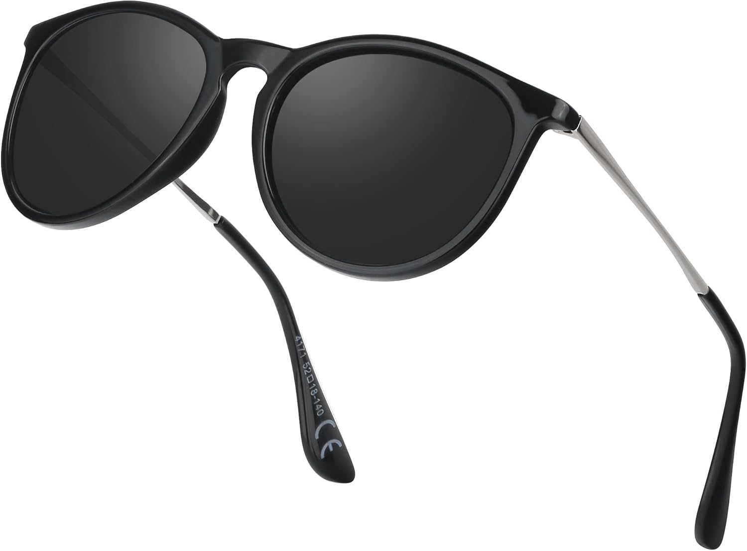 Lunettes de Soleil Femme Polarisées Mode Rétro Vintage la Protection UV 400 pour Conduire Voyager Noir Puissant