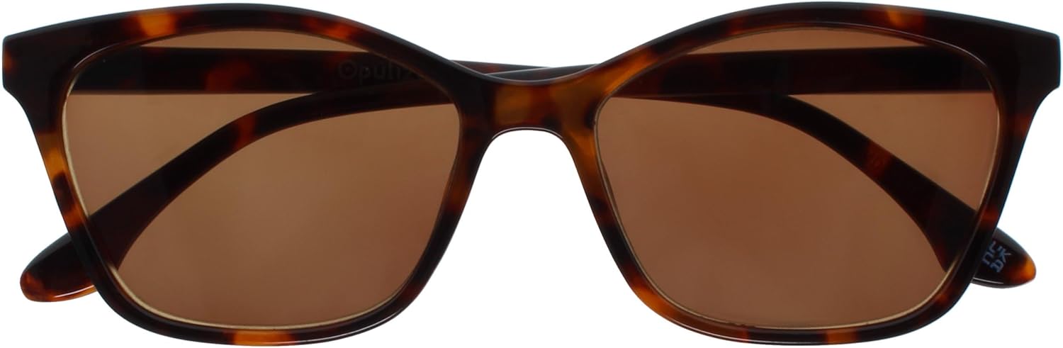KAT Lunettes de Soleil - Élégante Monture Œil-de-Chat - Marron Écaille de Tortue - Modèle Mixte pour Hommes et Femmes - Charnières à Ressort - S59-2 1 Pack - Écaille Brune 0 x