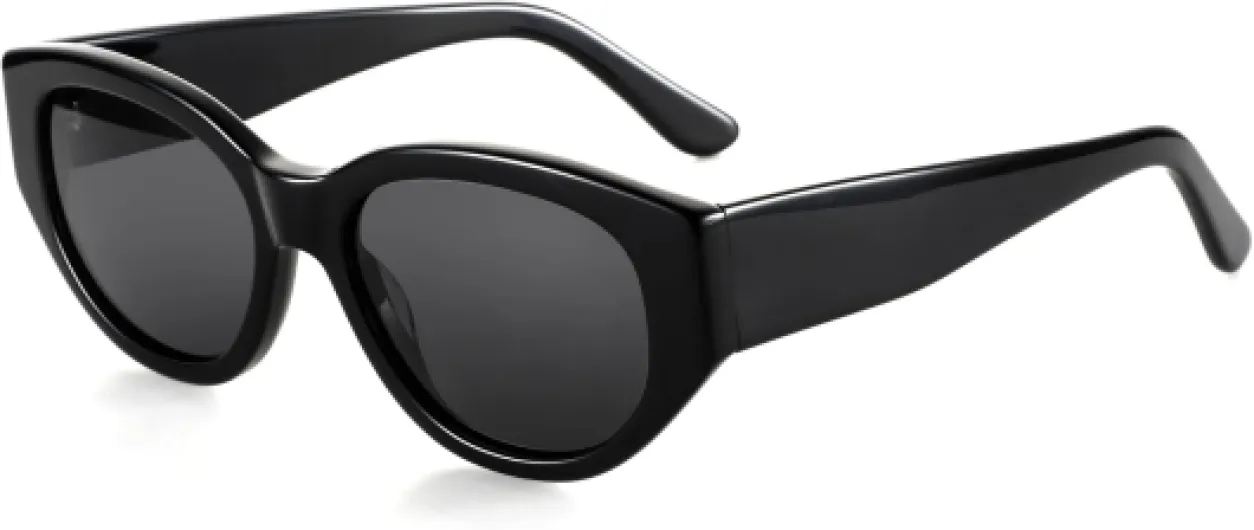 Lunettes De Soleil Polarisées Pour Femmes Tendance : Lunettes De Soleil Classiques Avec Monture Cat-Eye - Lunettes Rétro Et Mignonnes Avec Protection UV400 Monture Noire / Verre Gris