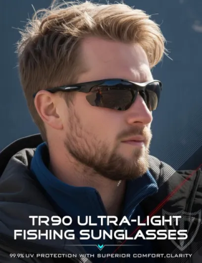 Lunettes de soleil polarisées sportives améliorées pour hommes femmes Cyclisme Conduite Pêche Protection UV400 CAT 3 CE M 7027-c1-noir /(Non Miroir)