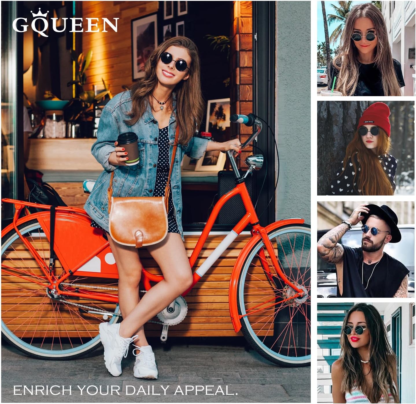 Lunettes de Soleil Homme et Femme Polarisées Classiques Ronde Rétro Vintage Métal Cadre Unisexe Avec Protection UV400 MEZ1 Doré Gris