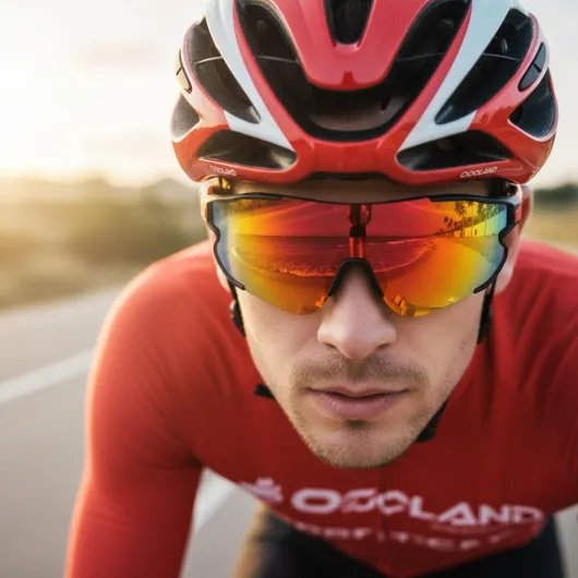 Lunette de Cyclisme Polarisées, Lunettes de Soleil de Sport UV 403 avec Remplaçables Vision Nocturne Verres pour Vélo, Pêche, Course à Pied, Homme Femme et Jeunes, Or Rouge