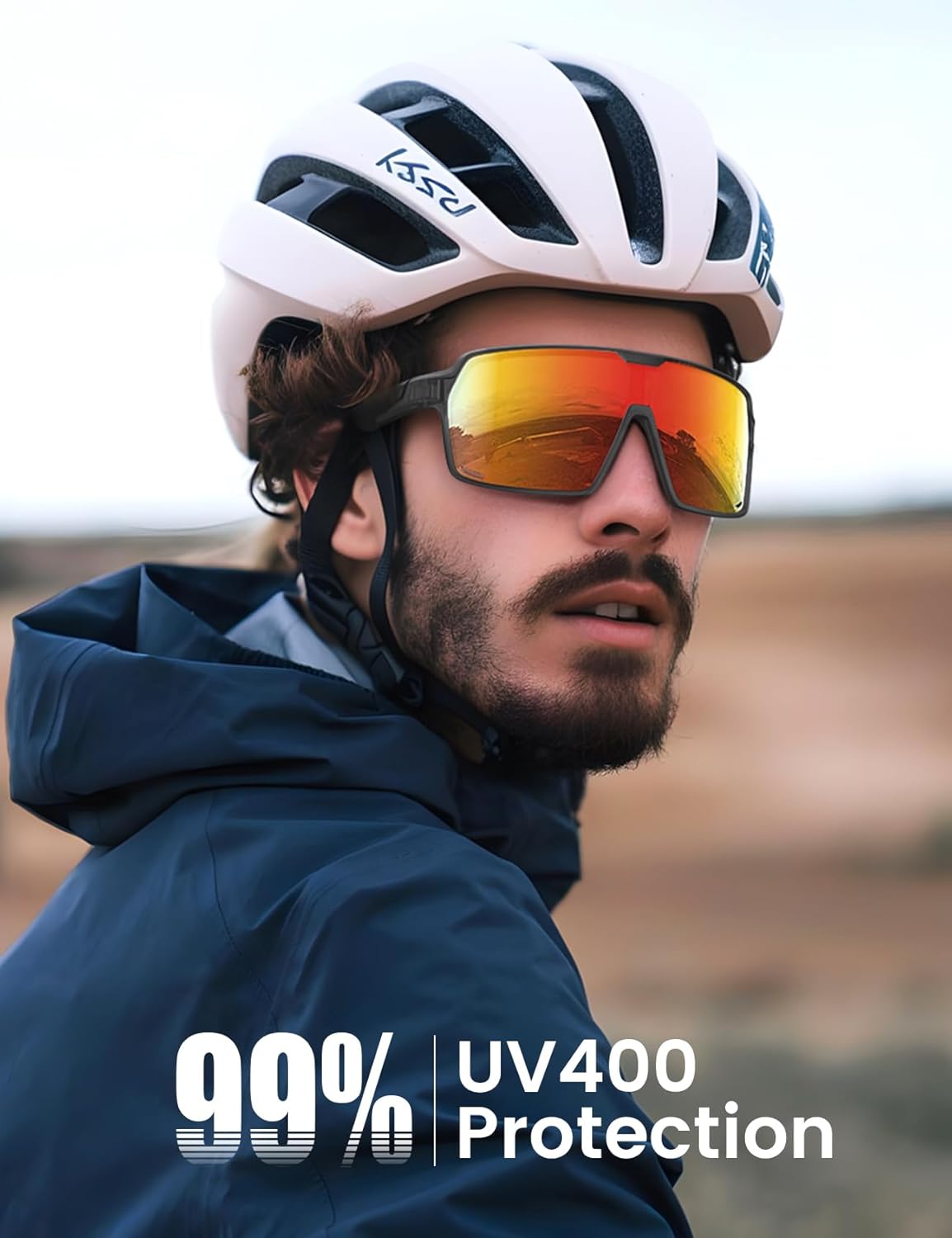 Lunettes de Soleil Polarisées Cyclisme, [29g Ultra-Légère] Protection UV400, TR90-Monture, Lunettes de Soleil de Sport Réglables Homme pour Pêche/Course à pied/Randonnée Rouge