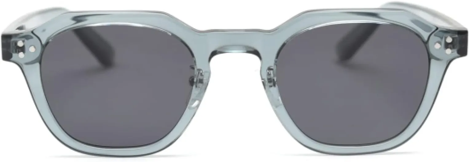 Kachawoo Lunettes de soleil polygone polarisées, pour hommes et femmes, avec cadre TR90, style rétro Bleu avec Gris