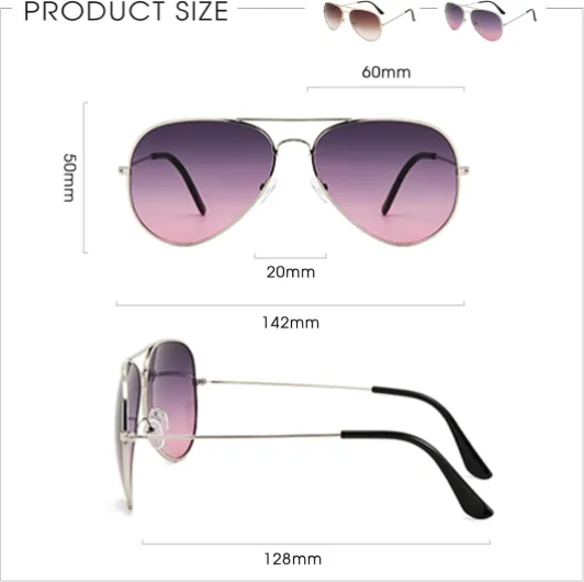 2 Paires Lunettes de Pilote avec Verres Teintés Pour Femmes Hommes, Anti UV Lunette de Soleil Polarisante Classique Rétro pour la Conduite, Voyage, Extérieure 2pcs