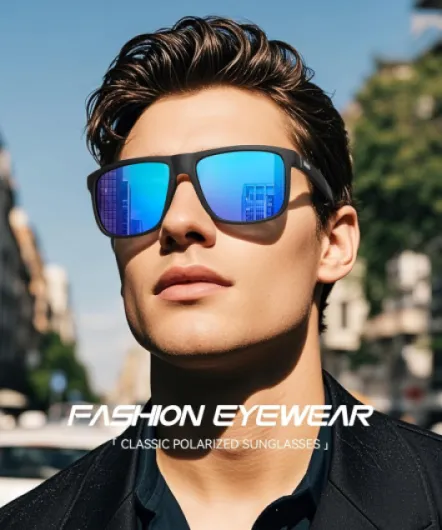 Lunettes de soleil polarisées pour hommes et femmes; cadres vintage / classiques / élégants; objectifs haute définition; golf / conduite / pêche / sports de plein air / lunettes de soleil tendance 【a3】noir+bleu+rouge