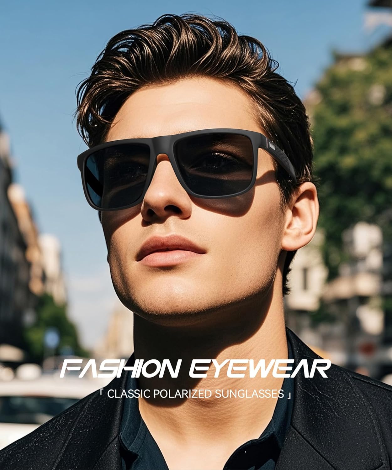 Lunettes de soleil polarisées pour hommes et femmes; cadres vintage / classiques / élégants; objectifs haute définition; golf / conduite / pêche / sports de plein air / lunettes de soleil tendance 【a1】noir