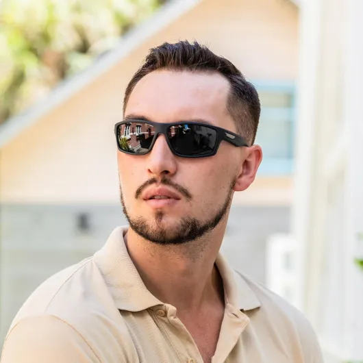 Lunettes de soleil homme polarisées 2 Paires Lunettes de sport UV400 Lunette polarisante peche pour hommes femmes cyclisme course golf Noir/Bleu