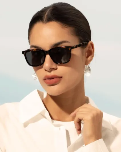 Lunettes de Soleil Femme Polarisee Vintage Protection UV400 Voyage Conduite Plage Outdoor/Lunettes Anti Lumiere Bleue pour Anti Fatigue oculaire A-monture Marron Verres Gris