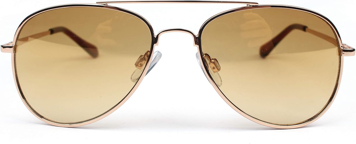 Lunettes de soleil, miroir, lunettes aviateur pour hommes, femmes et enfants, 9 couleurs, filtre UV400, CAT 3, lunettes aviateur unisexes Kinder 3-9 ans Alt Doré Doré