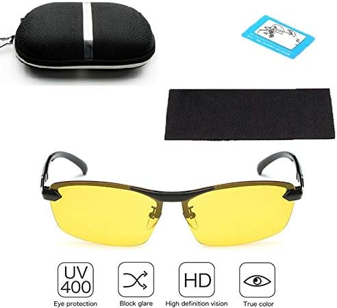 Lunettes de Conduite de Nuit,HD Anti-éblouissement Polarisé Sécurité des Lunettes,Protection UV400,Réduire la Fatigue Oculaire et Les Maux de Tête,Ultra Léger pour Hommes et Femmes