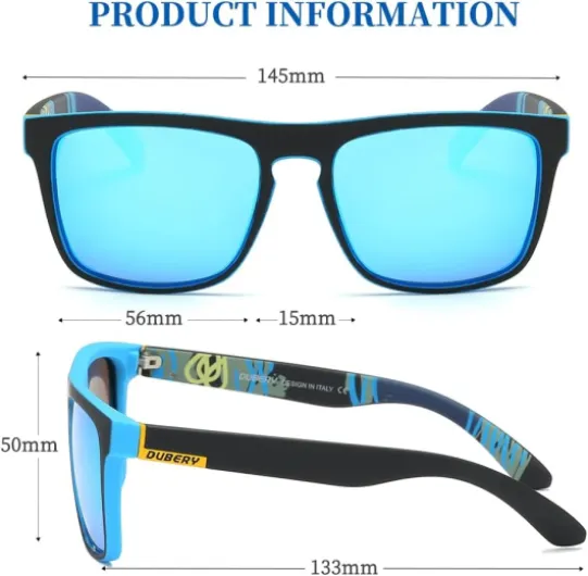 Lunettes polarisées pour homme et femme - Conduite, cyclisme, pêche, rétro - Protection UV Rouge+bleu
