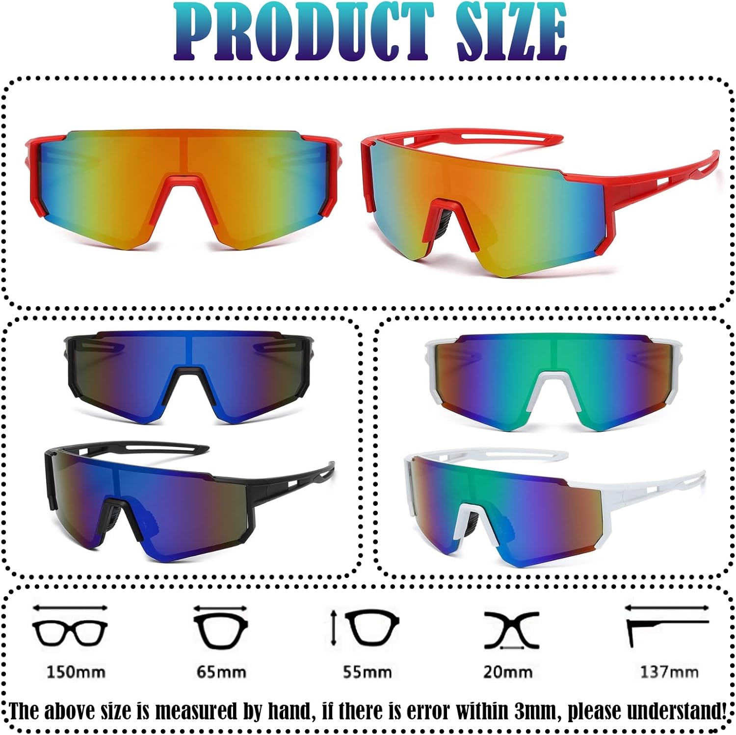 3 PCS Lunettes de Vélo,Lunettes de Soleil,Lunette de Cyclisme Polarisées,Lunette de Soleil Sport Polarisée,Protection UV400,pour Activités de Plein Air Comme le Cyclisme,pour Hommes Femmes