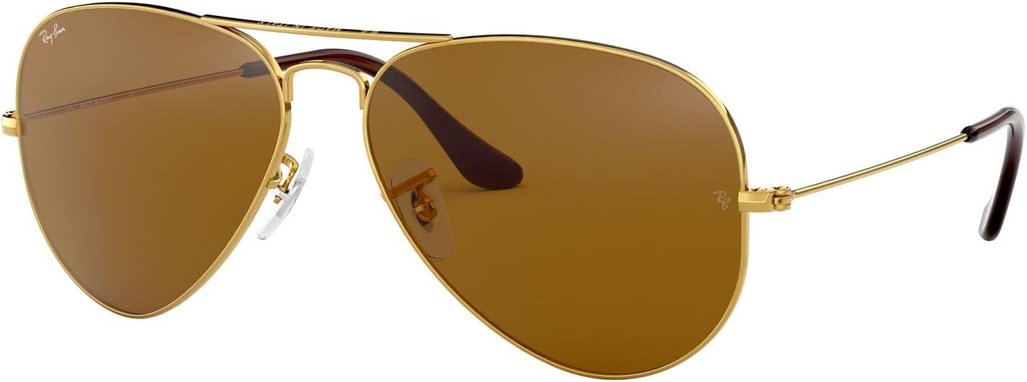 Ray-Ban - Lunettes de Soleil - RB3025 Aviator Metal Aviator 58 mm Gold (Gold/B15 Crystal Brown)