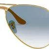 Test Ray-Ban Aviator 58 mm Gold/Crystal Gradient Light Blue : le classique qui fait encore le job