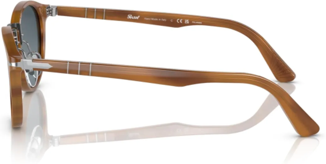 Persol Typewriter Edition Montures de lunettes Homme 49 Marron (Striped Brown/Lightblueegraddluepolar)