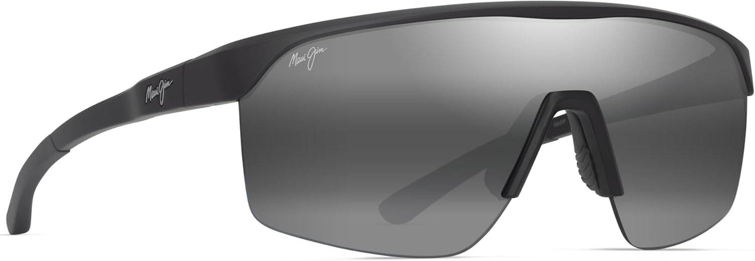 Maui Jim Paluna Lunettes de soleil rectangulaires Noir Mat/Gris Neutre Polarisé 99 - Millimètres