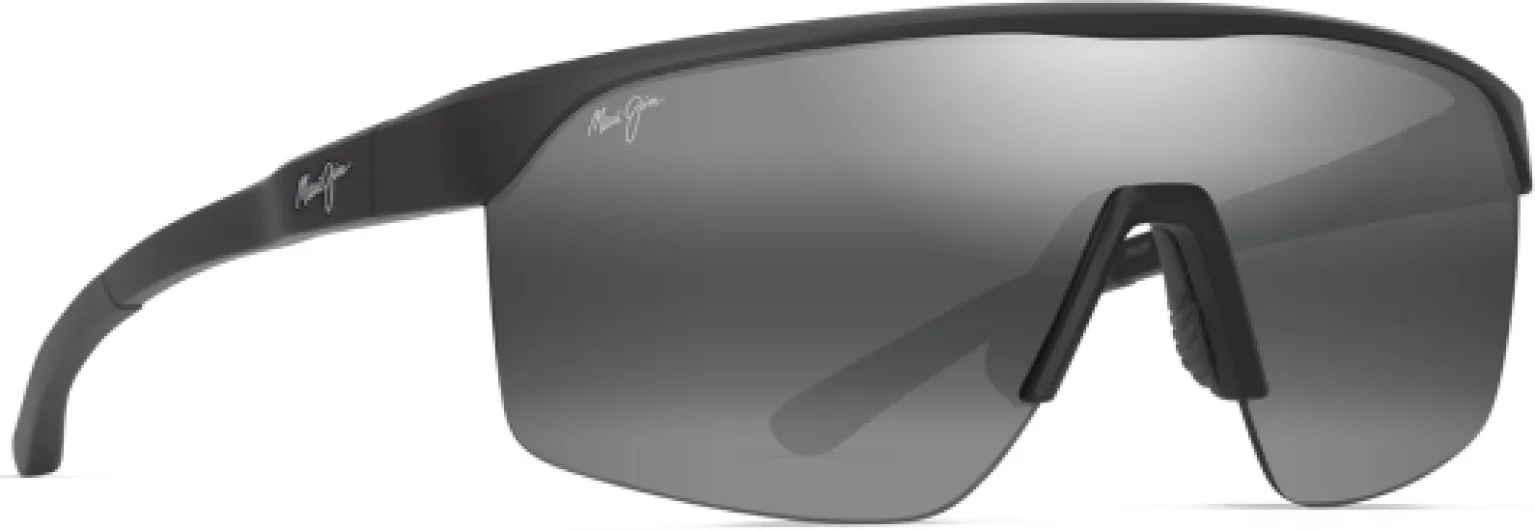 Maui Jim Paluna Lunettes de soleil rectangulaires Noir Mat/Gris Neutre Polarisé 99 - Millimètres