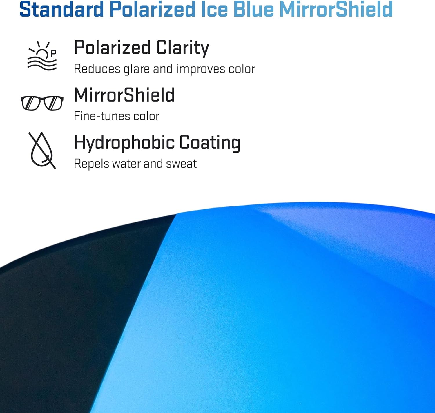 Revant Verres de remplacement compatibles avec les lunettes de soleil Miroir Bleu Glacier - Polarisé