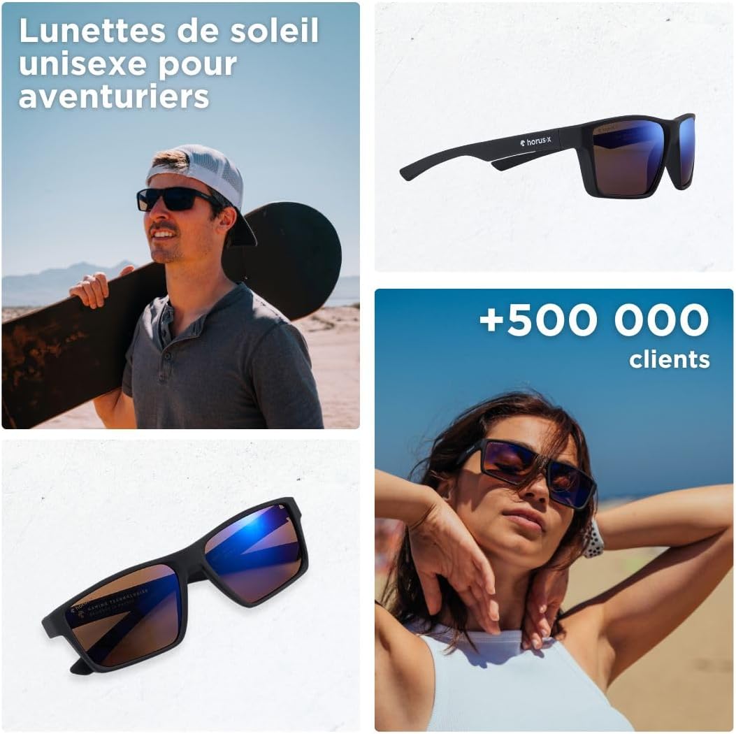 � Lunette Anti Lumiere Bleue Homme Femme - Lunettes Anti Lumiere Bleue Ecran Anti Fatigue & Migraine Oculaire - Lunettes de Soleil Carrée