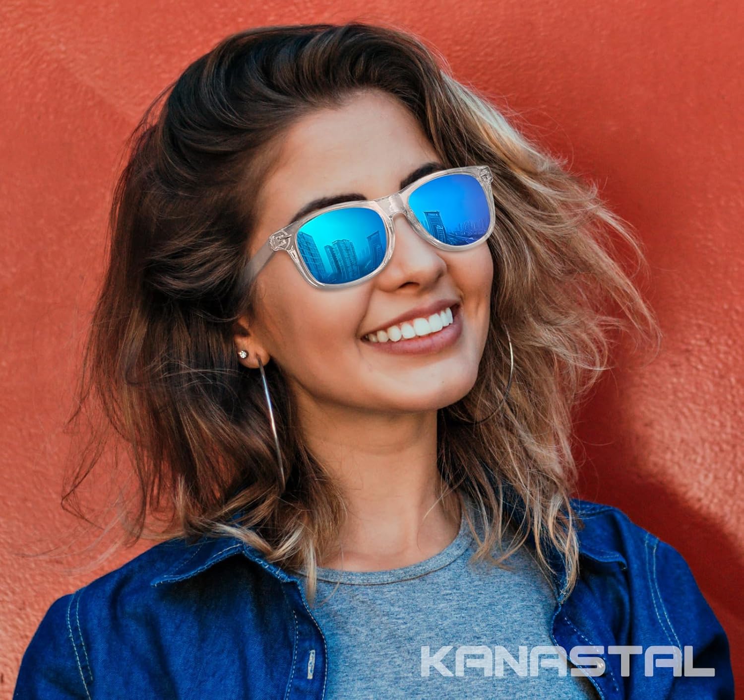 Lunettes de Soleil Polarisées Homme et Femme Retro, 2 Paires Mode Vintage Lunettes de Soleil Carrées Classiques UV400 pour Pêche Conduire Voyager Bleu et Orange