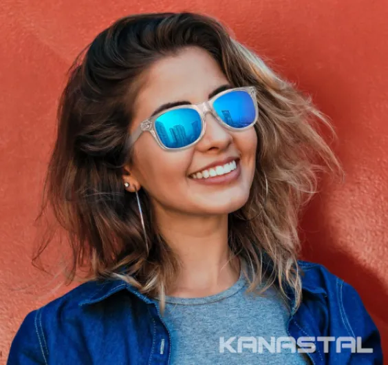 Lunettes de Soleil Polarisées Homme et Femme Retro, 2 Paires Mode Vintage Lunettes de Soleil Carrées Classiques UV400 pour Pêche Conduire Voyager Bleu et Orange