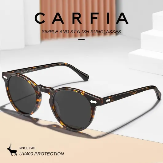 Lunettes de Soleil Femme Polarisées Mode Rétro Vintage la Protection UV 400 pour Conduire Voyager C04/Monture: Écaille; Linsen:gris